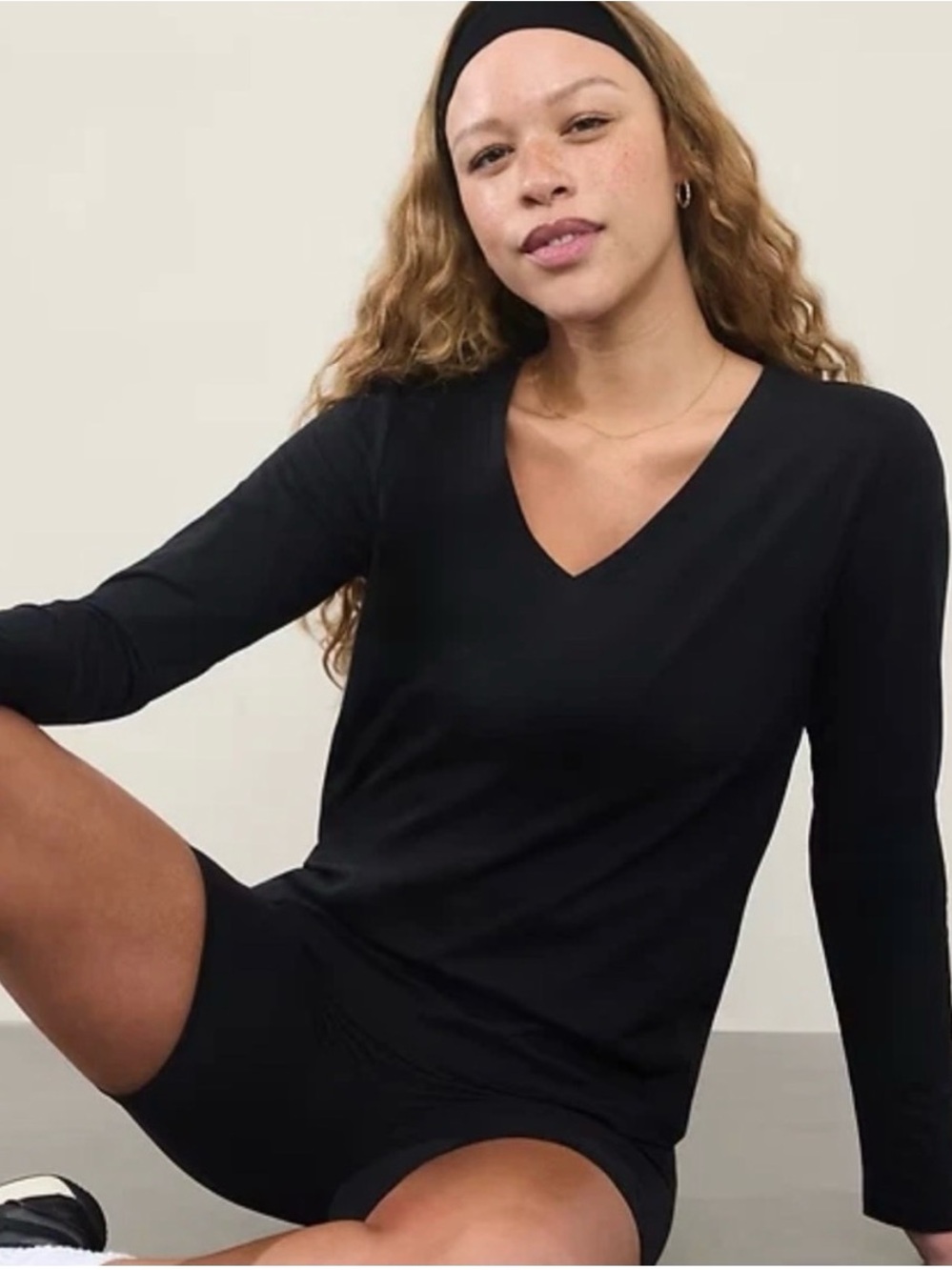 Athleta Black Essential V-Neck Top